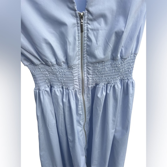 Love X Design Blue Smocked Waist Midi Dress - Chic Summer Event Guest - Size M - Picture 6 of 11